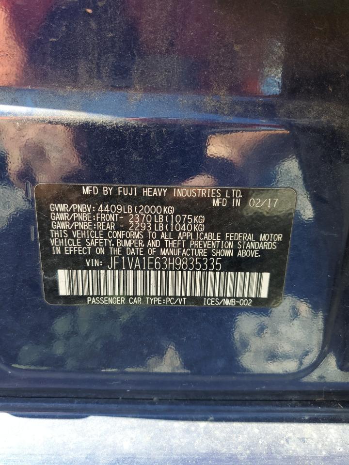 2017 Subaru Wrx Premium VIN: JF1VA1E63H9835335 Lot: 56746305
