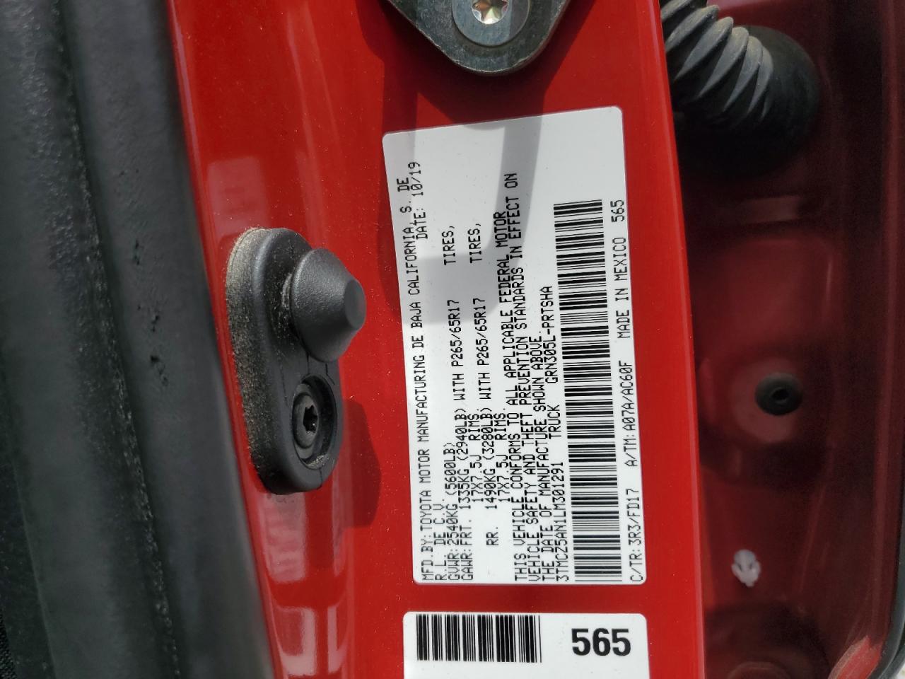 2020 Toyota Tacoma Double Cab VIN: 3TMCZ5AN1LM301291 Lot: 57338165