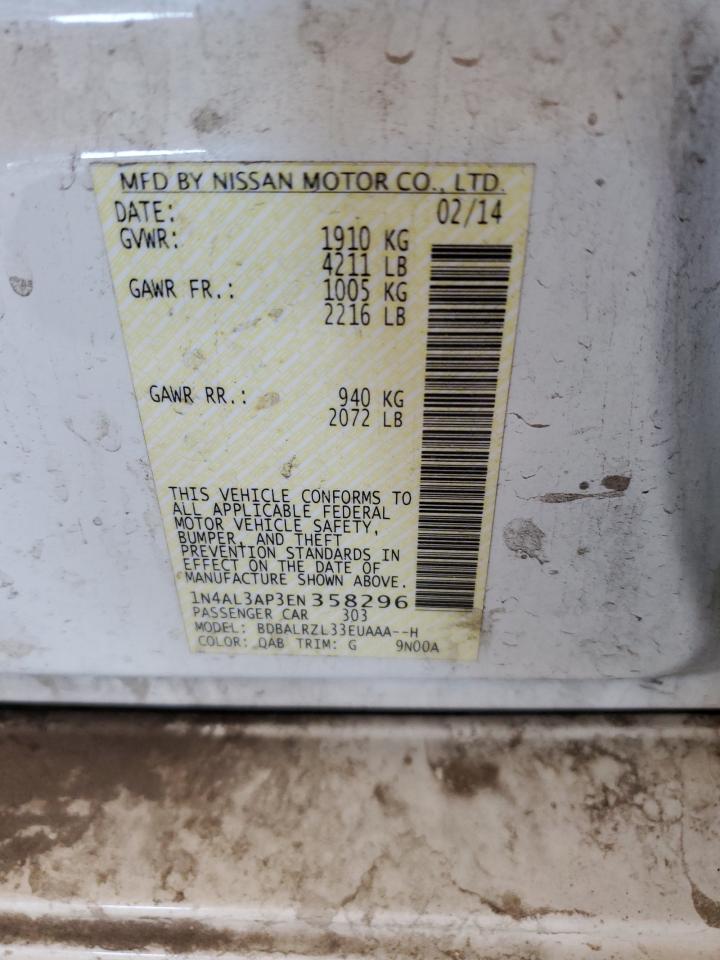 2014 Nissan Altima 2.5 VIN: 1N4AL3AP3EN358296 Lot: 64968385