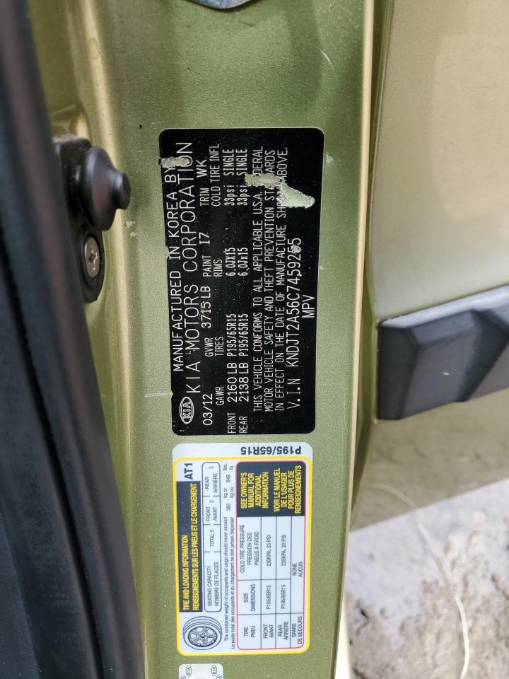 2012 Kia Soul VIN: KNDJT2A56C7459255 Lot: 56897915