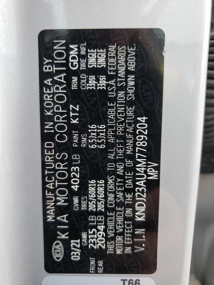 2021 Kia Soul Lx VIN: KNDJ23AU4M7789204 Lot: 56392285