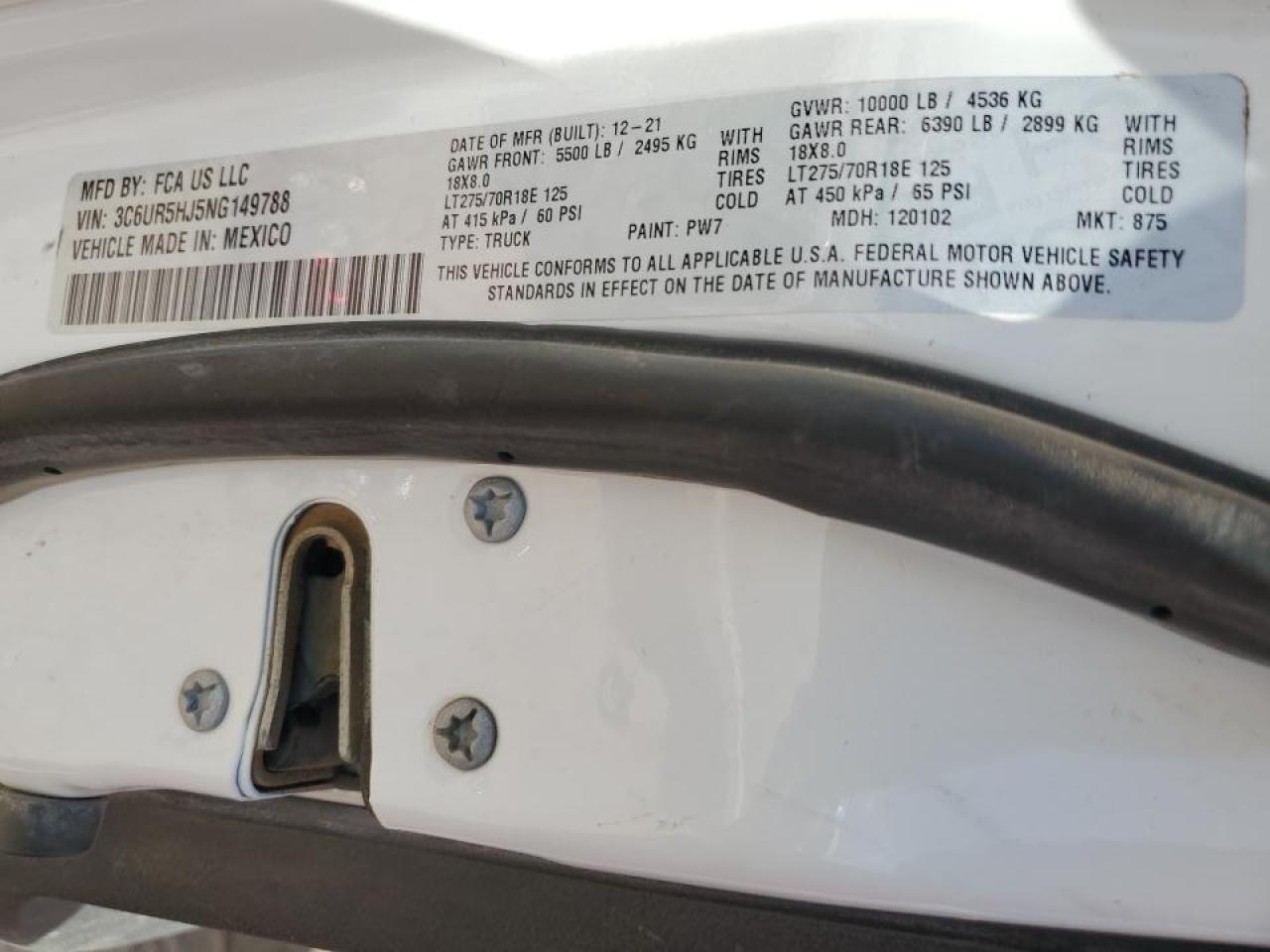 3C6UR5HJ5NG149788 2022 Ram 2500 Tradesman