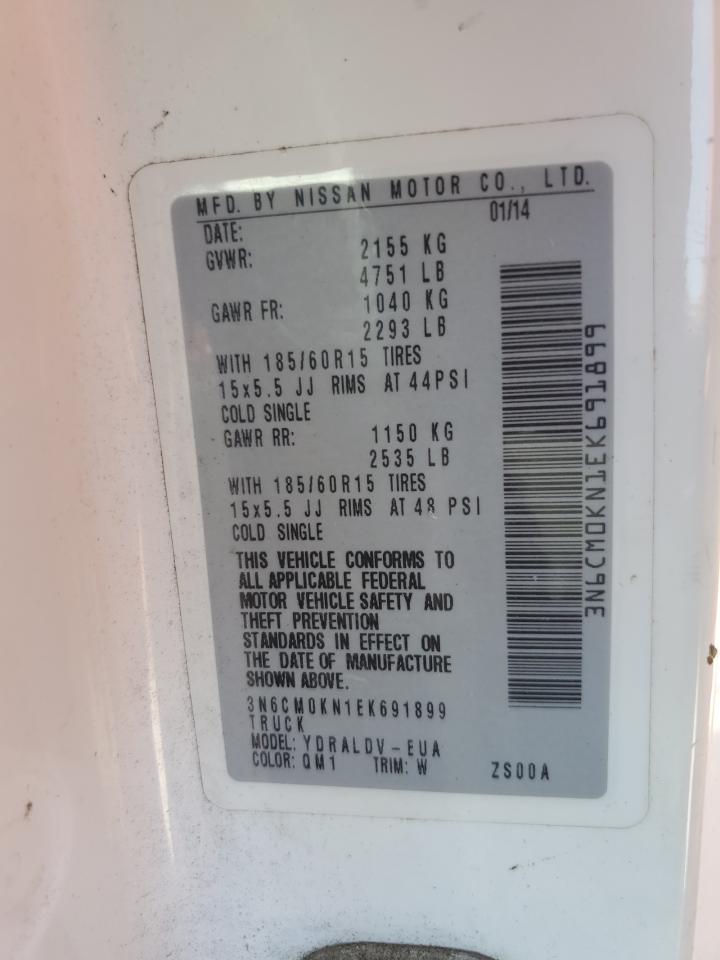 2014 Nissan Nv200 2.5S VIN: 3N6CM0KN1EK691899 Lot: 57378255