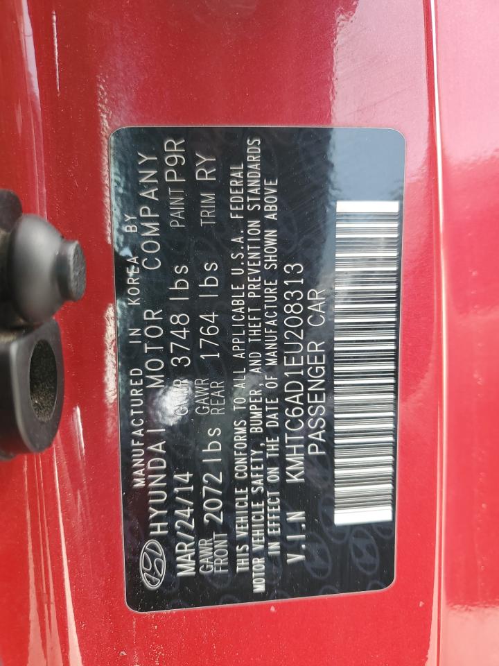 2014 Hyundai Veloster VIN: KMHTC6AD1EU208313 Lot: 57626545