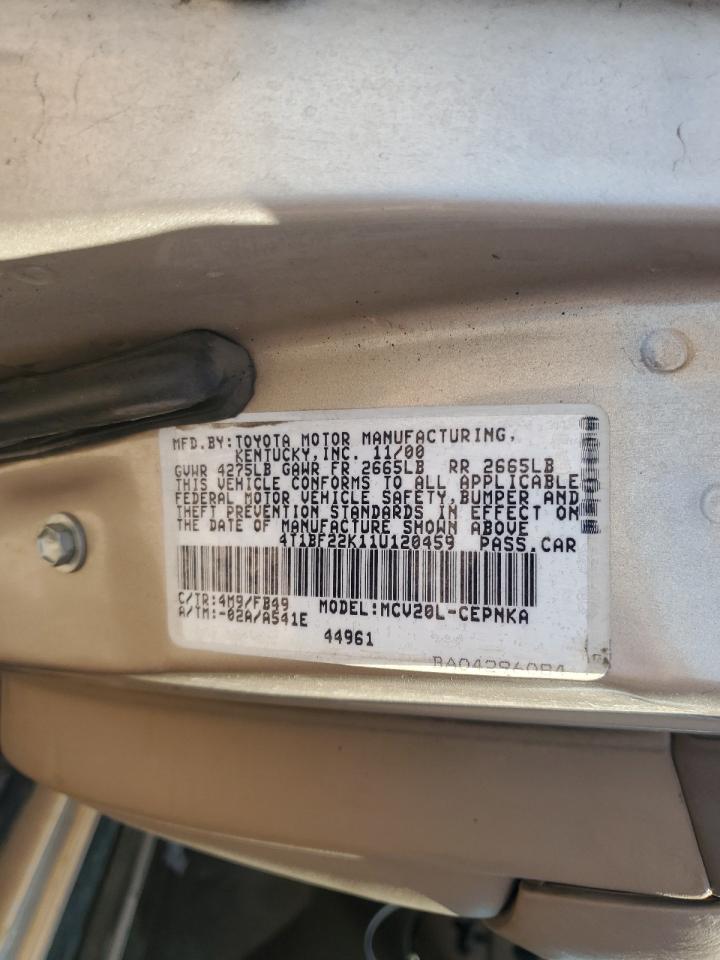 2001 Toyota Camry Le VIN: 4T1BF22K11U120459 Lot: 57449755