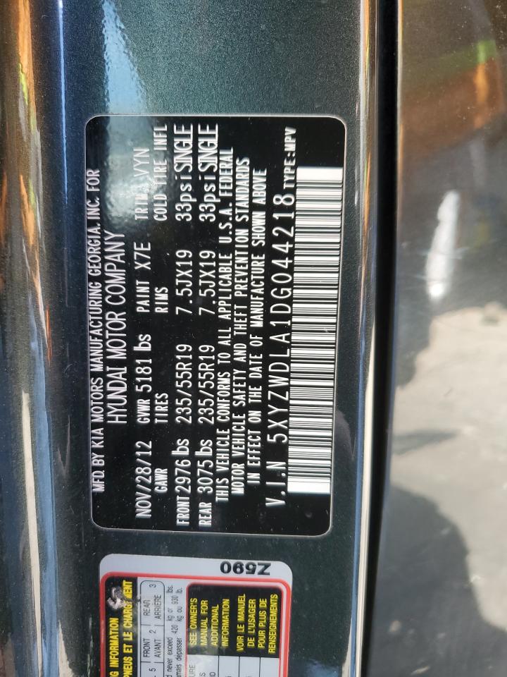 2013 Hyundai Santa Fe Sport VIN: 5XYZWDLA1DG044218 Lot: 57351635