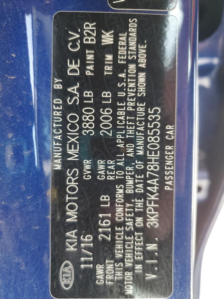 2017 Kia Forte Lx VIN: 3KPFK4A78HE085535 Lot: 56830605
