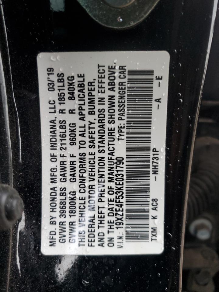 2019 Honda Insight Ex VIN: 19XZE4F53KE031790 Lot: 58304745