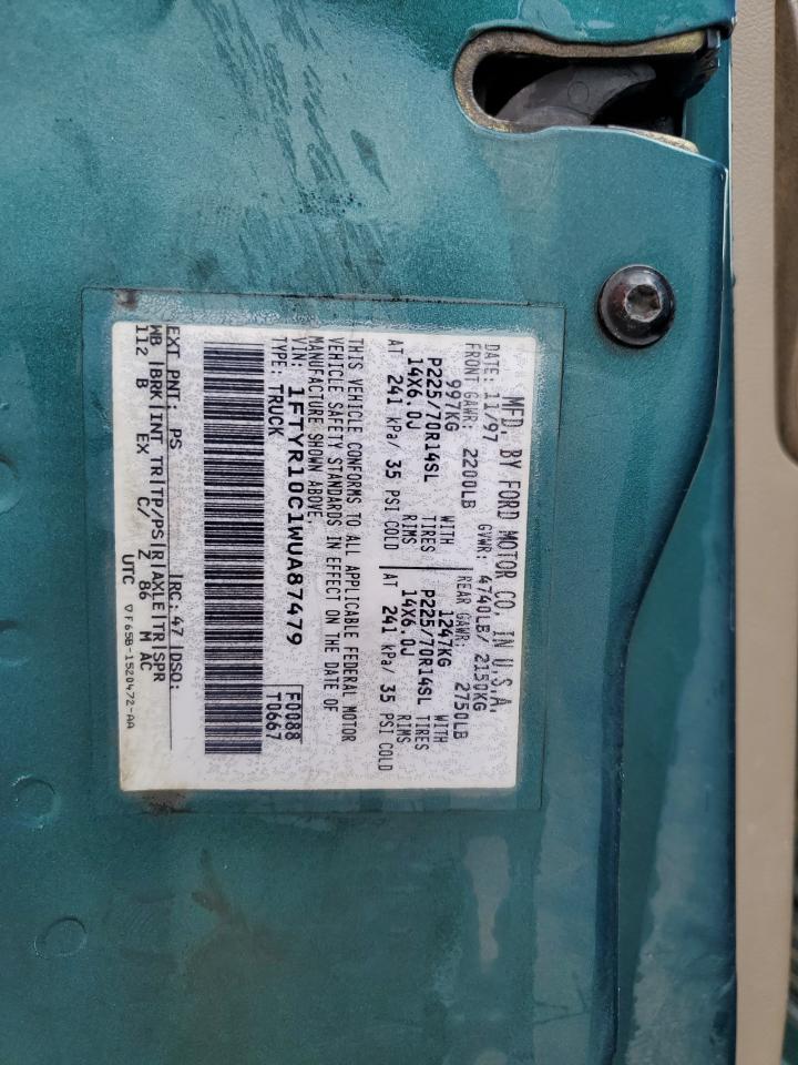 1998 Ford Ranger VIN: 1FTYR10C1WUA87479 Lot: 56671435