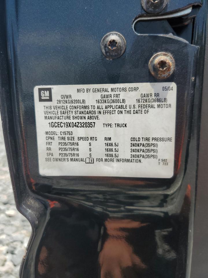 2004 Chevrolet Silverado C1500 VIN: 1GCEC19X04Z320357 Lot: 57904415