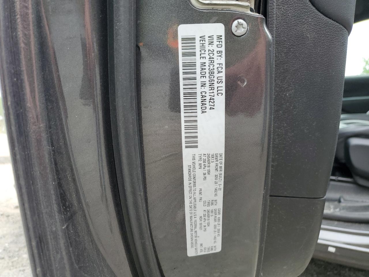 2022 Chrysler Pacifica Touring L VIN: 2C4RC3BG6NR174274 Lot: 56625385