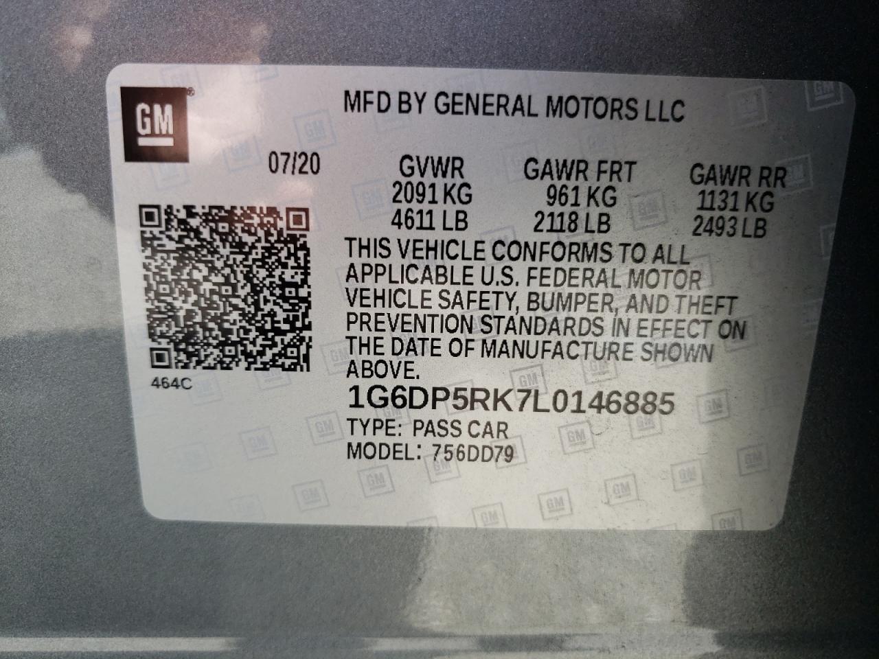 2020 Cadillac Ct5 Sport VIN: 1G6DP5RK7L0146885 Lot: 58581215