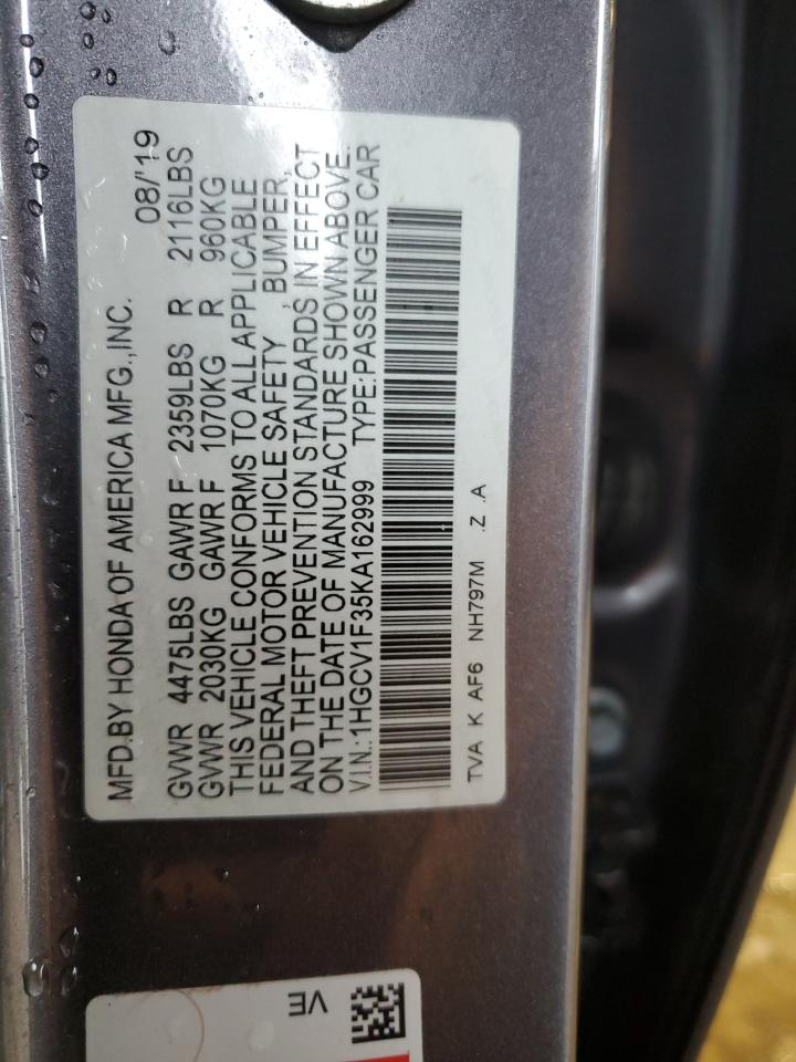 2019 Honda Accord Sport VIN: 1HGCV1F35KA162999 Lot: 56552615