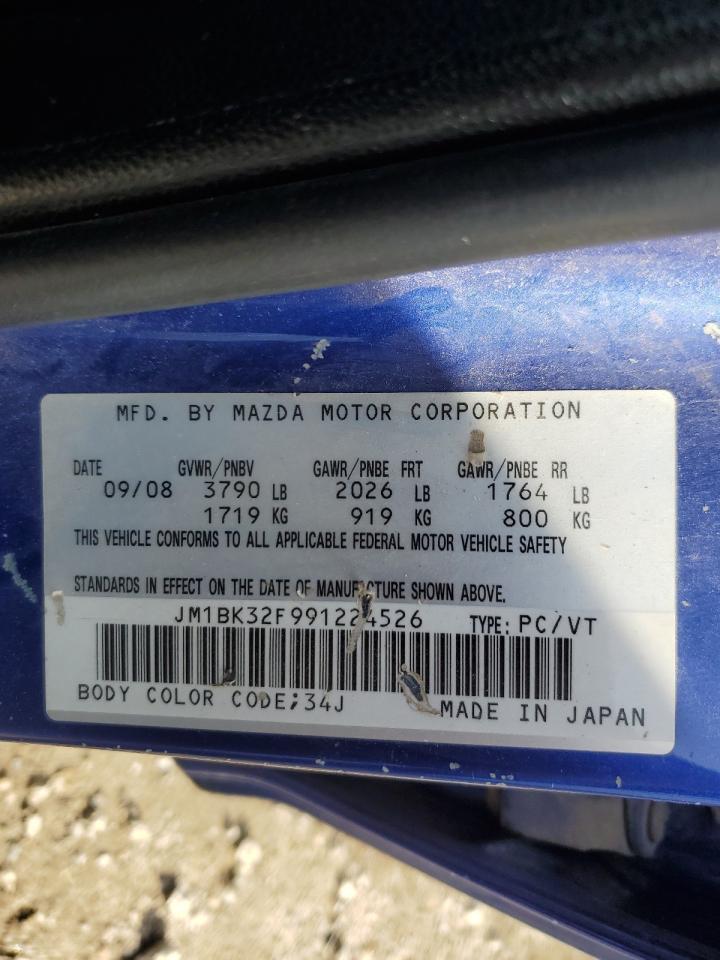 2009 Mazda 3 I VIN: JM1BK32F991224526 Lot: 55859445