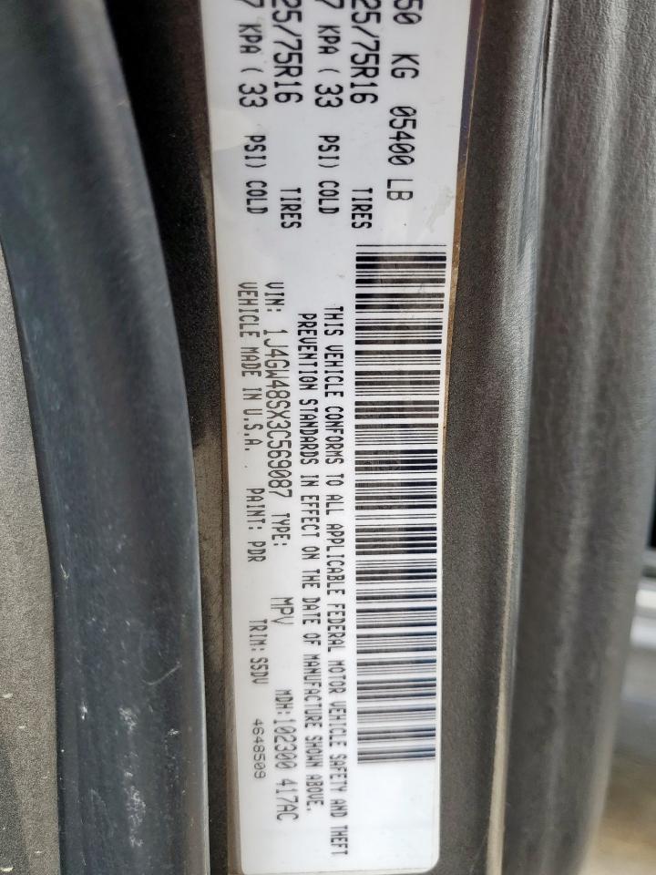 2003 Jeep Grand Cherokee Laredo VIN: 1J4GW48SX3C569087 Lot: 55941035