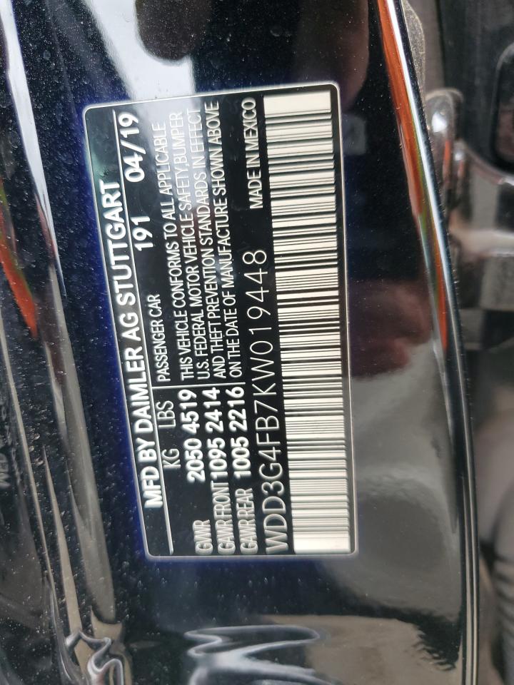 2019 Mercedes-Benz A 220 4Matic VIN: WDD3G4FB7KW019448 Lot: 56192565
