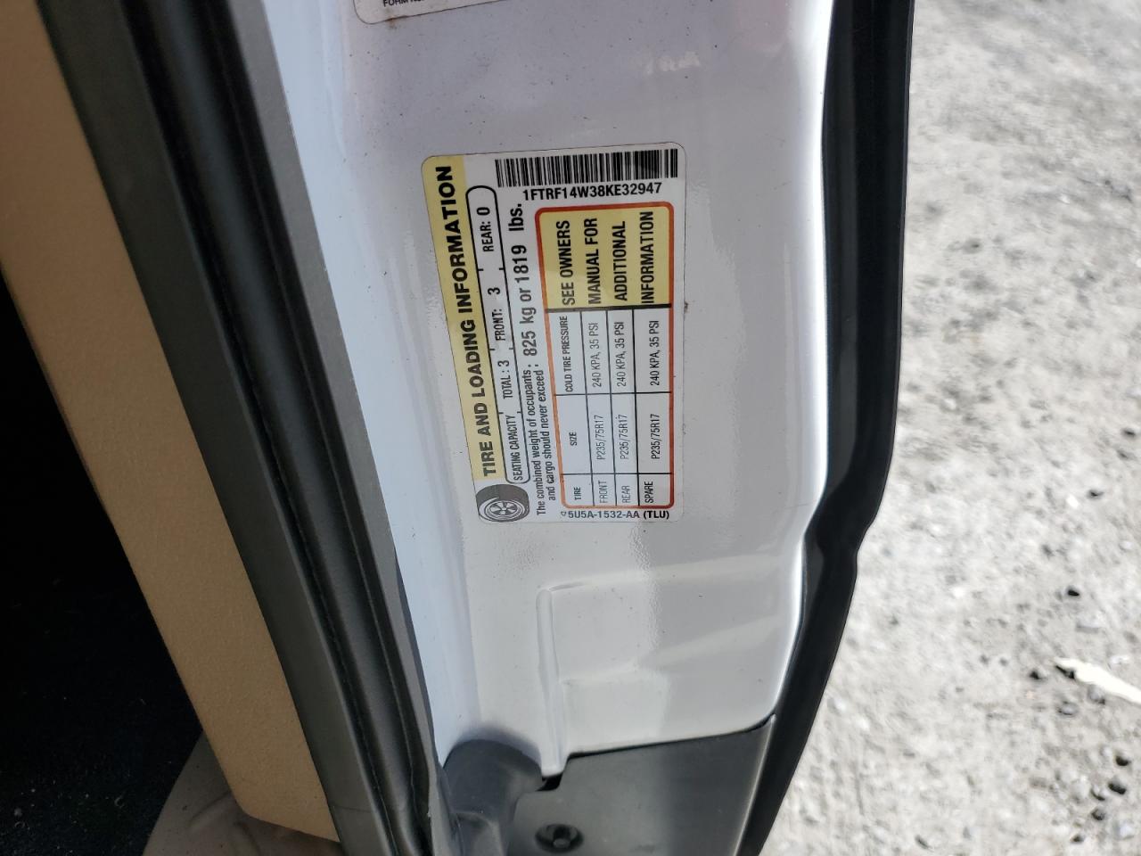 2008 Ford F150 VIN: 1FTRF14W38KE32947 Lot: 57453025