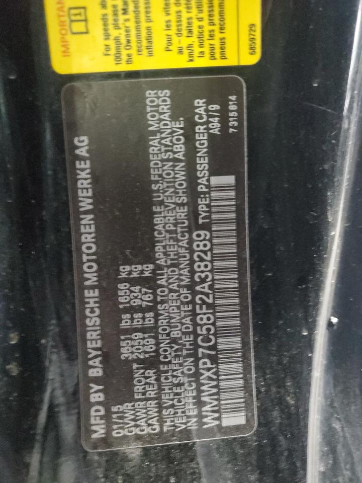 2015 Mini Cooper S VIN: WMWXP7C58F2A38289 Lot: 56603415