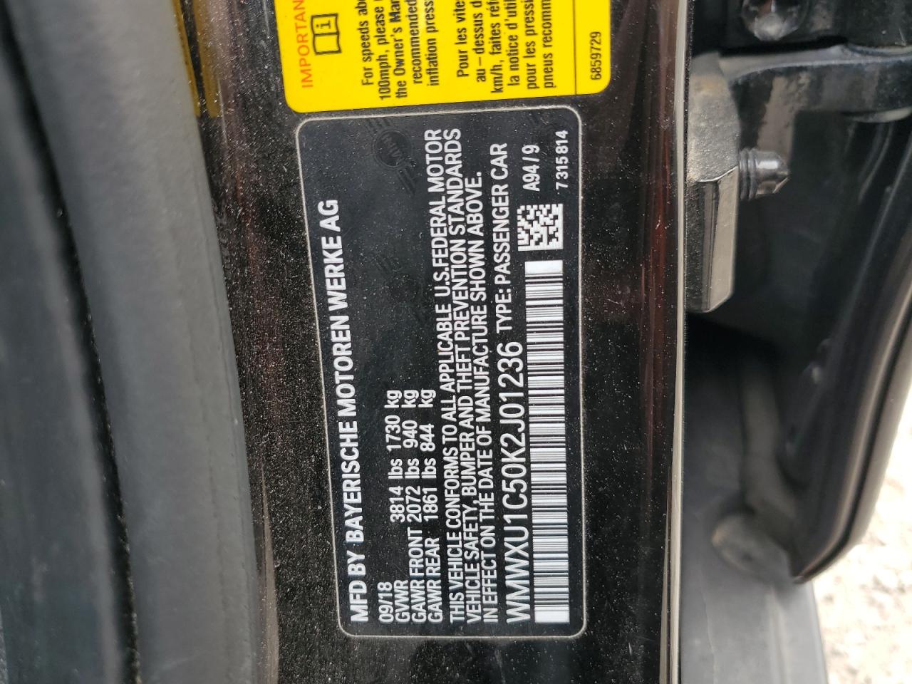 2019 Mini Cooper VIN: WMWXU1C50K2J01236 Lot: 56895275