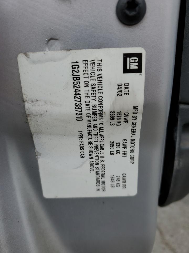 2002 Pontiac Sunfire Se VIN: 1G2JB524427387310 Lot: 54899625