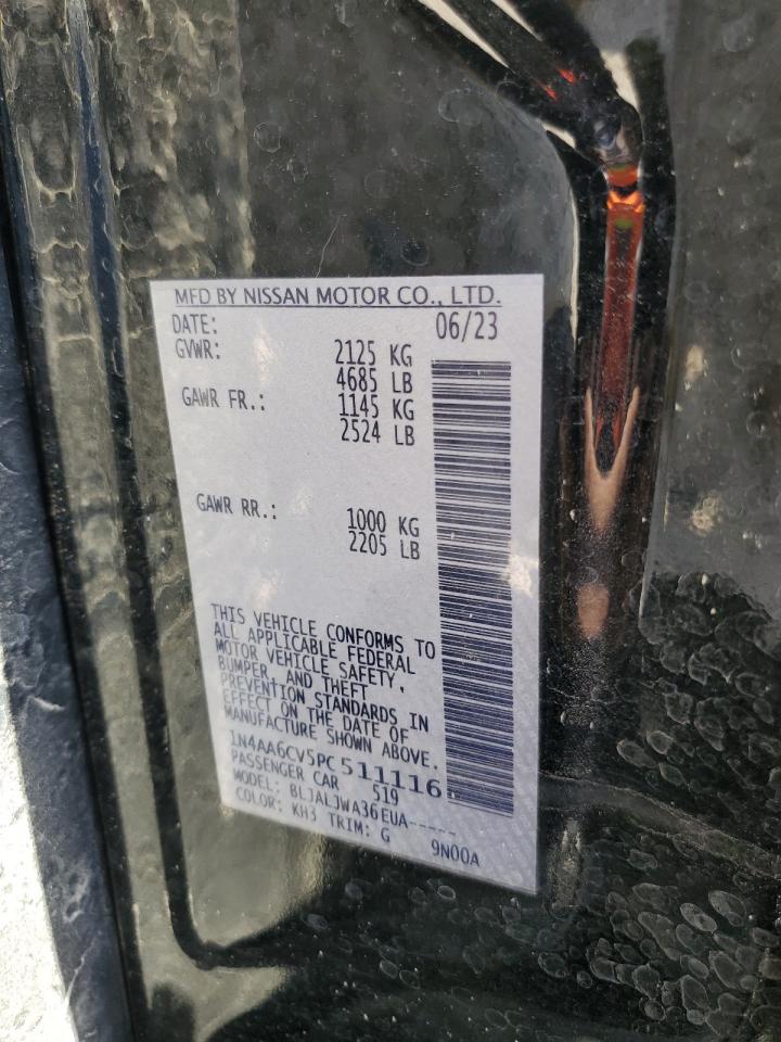 2023 Nissan Maxima Sv VIN: 1N4AA6CV5PC511116 Lot: 56425265