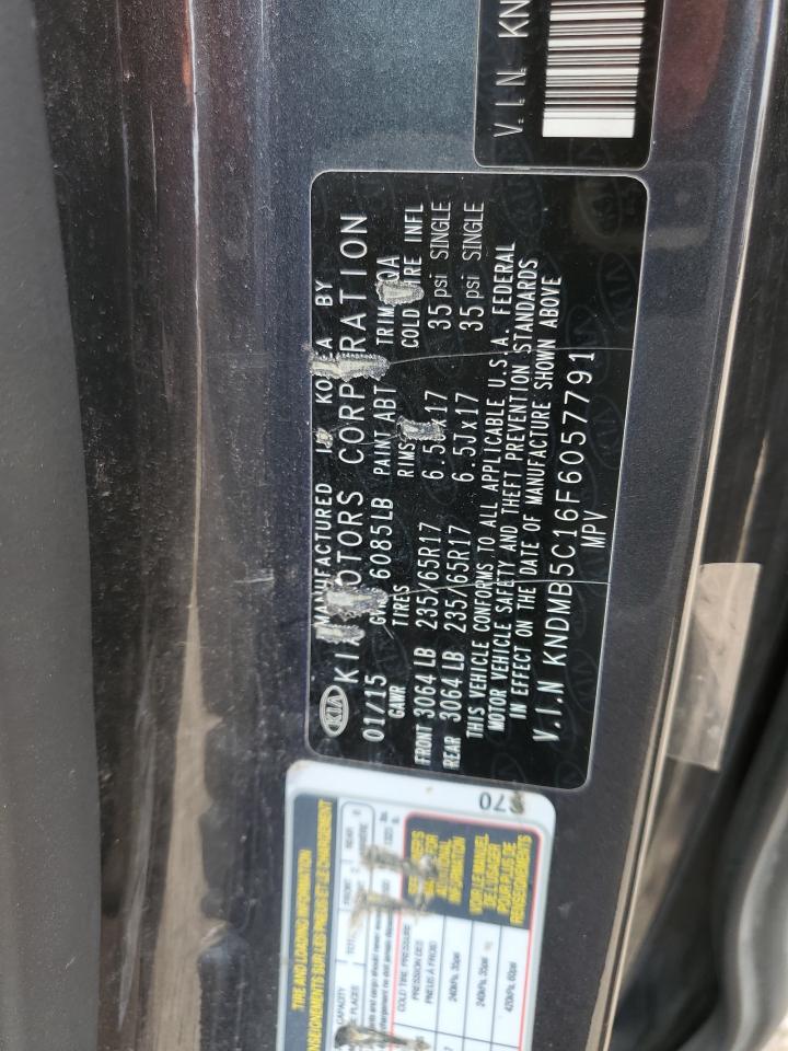 2015 Kia Sedona Lx VIN: KNDMB5C16F6057791 Lot: 56871685