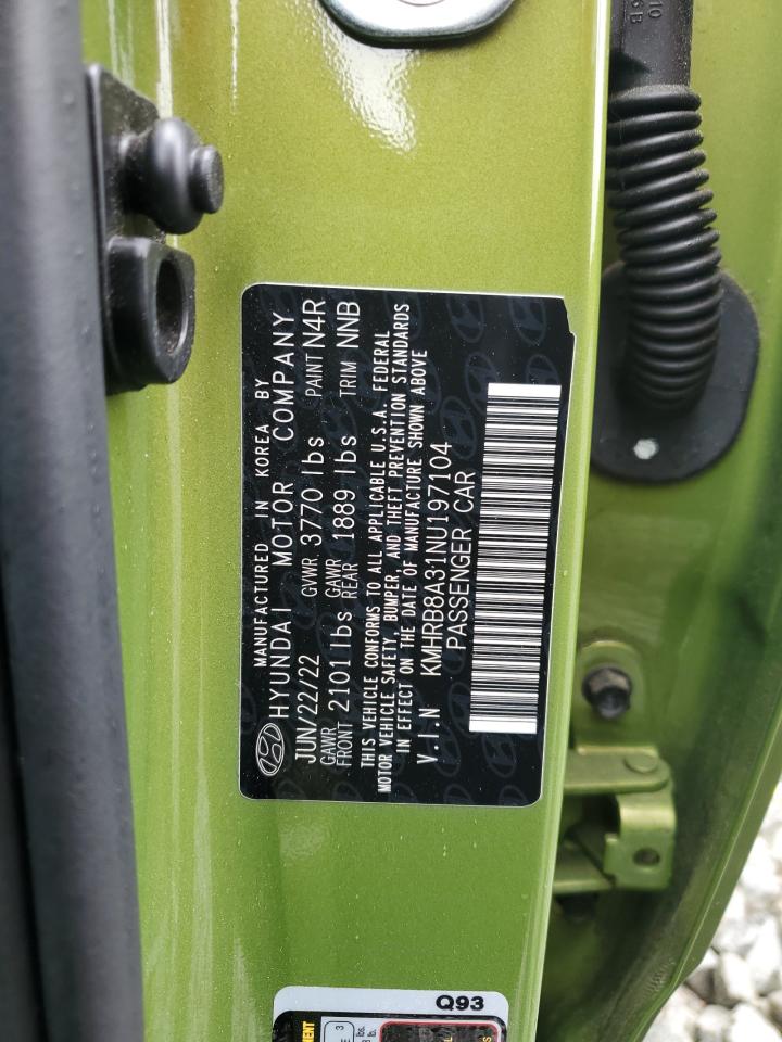 2022 Hyundai Venue Se VIN: KMHRB8A31NU197104 Lot: 54650755