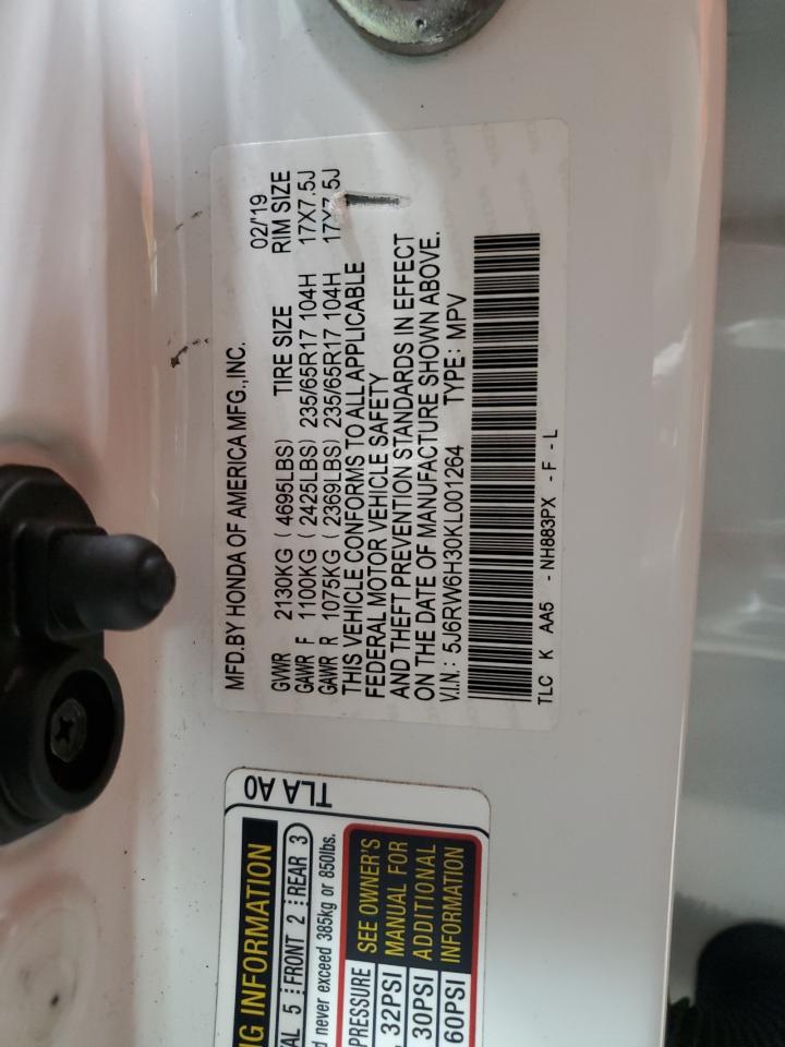 2019 Honda Cr-V Lx VIN: 5J6RW6H30KL001264 Lot: 57758105