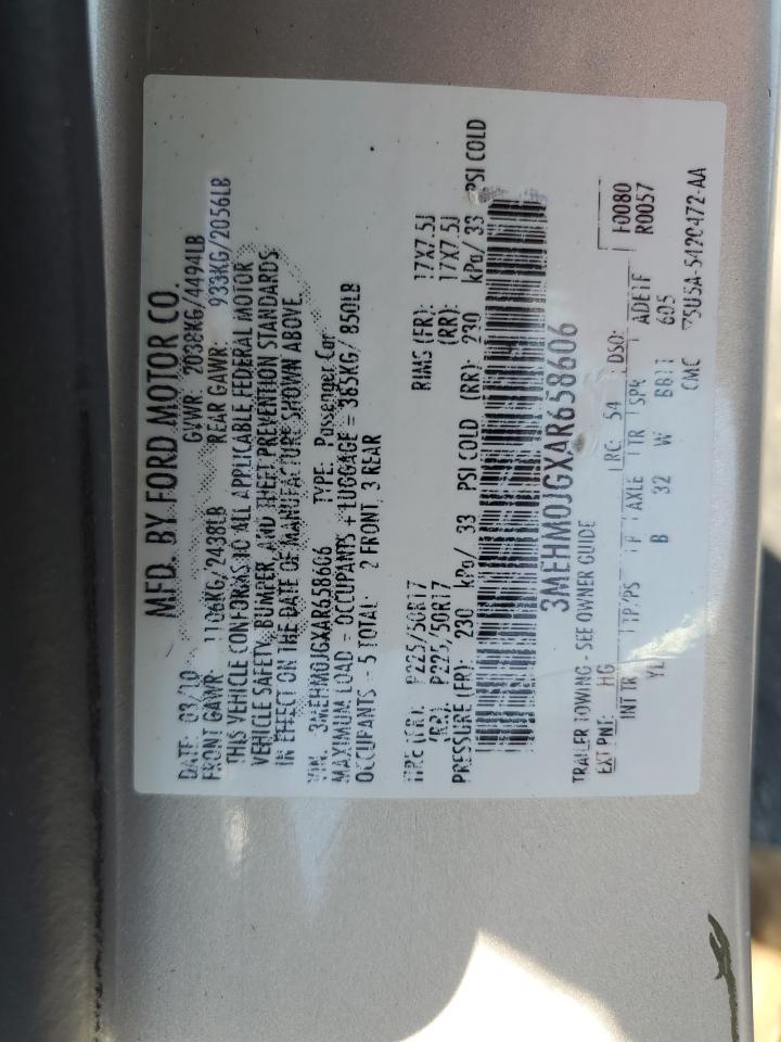 2010 Mercury Milan Premier VIN: 3MEHM0JGXAR658606 Lot: 56310175