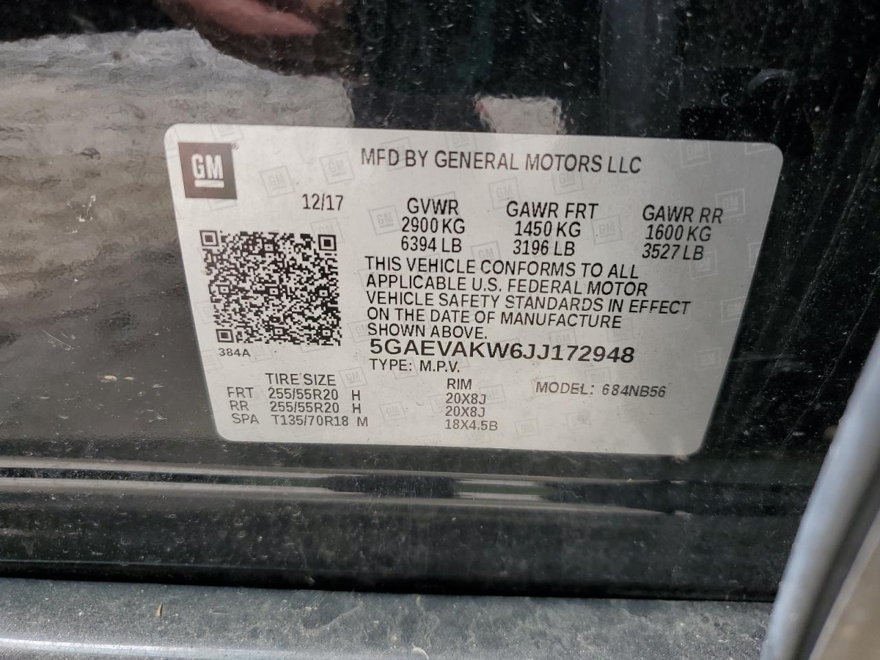 2018 Buick Enclave Essence VIN: 5GAEVAKW6JJ172948 Lot: 57360395