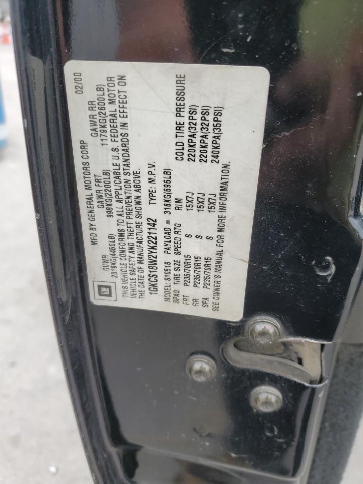 2000 GMC Jimmy VIN: 1GKCS18W2YK221142 Lot: 55846075