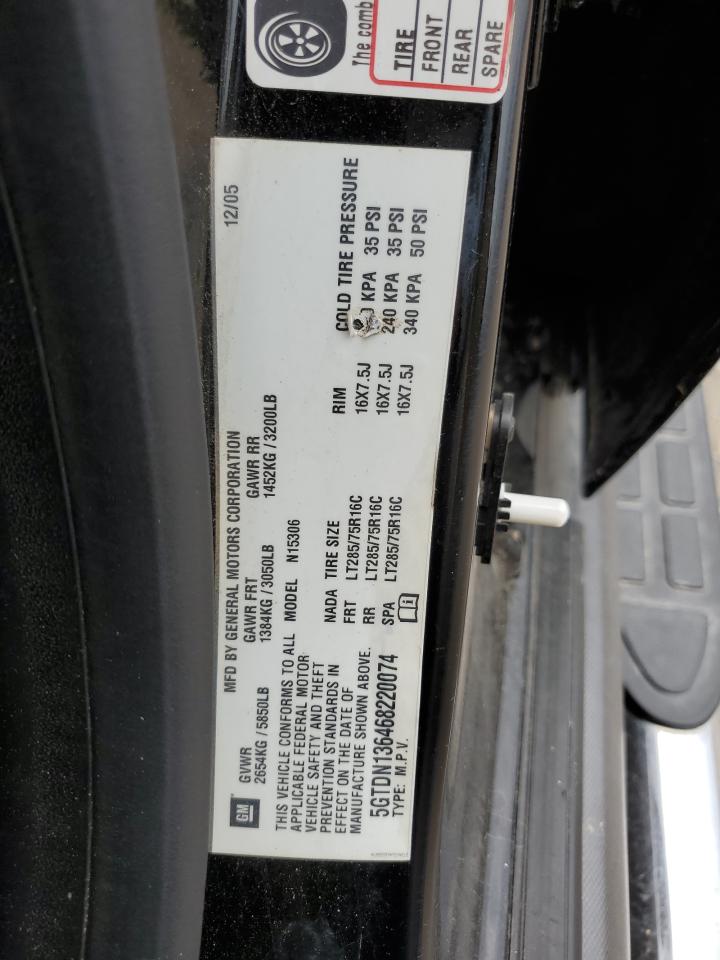 2006 Hummer H3 VIN: 5GTDN136468220074 Lot: 55168725