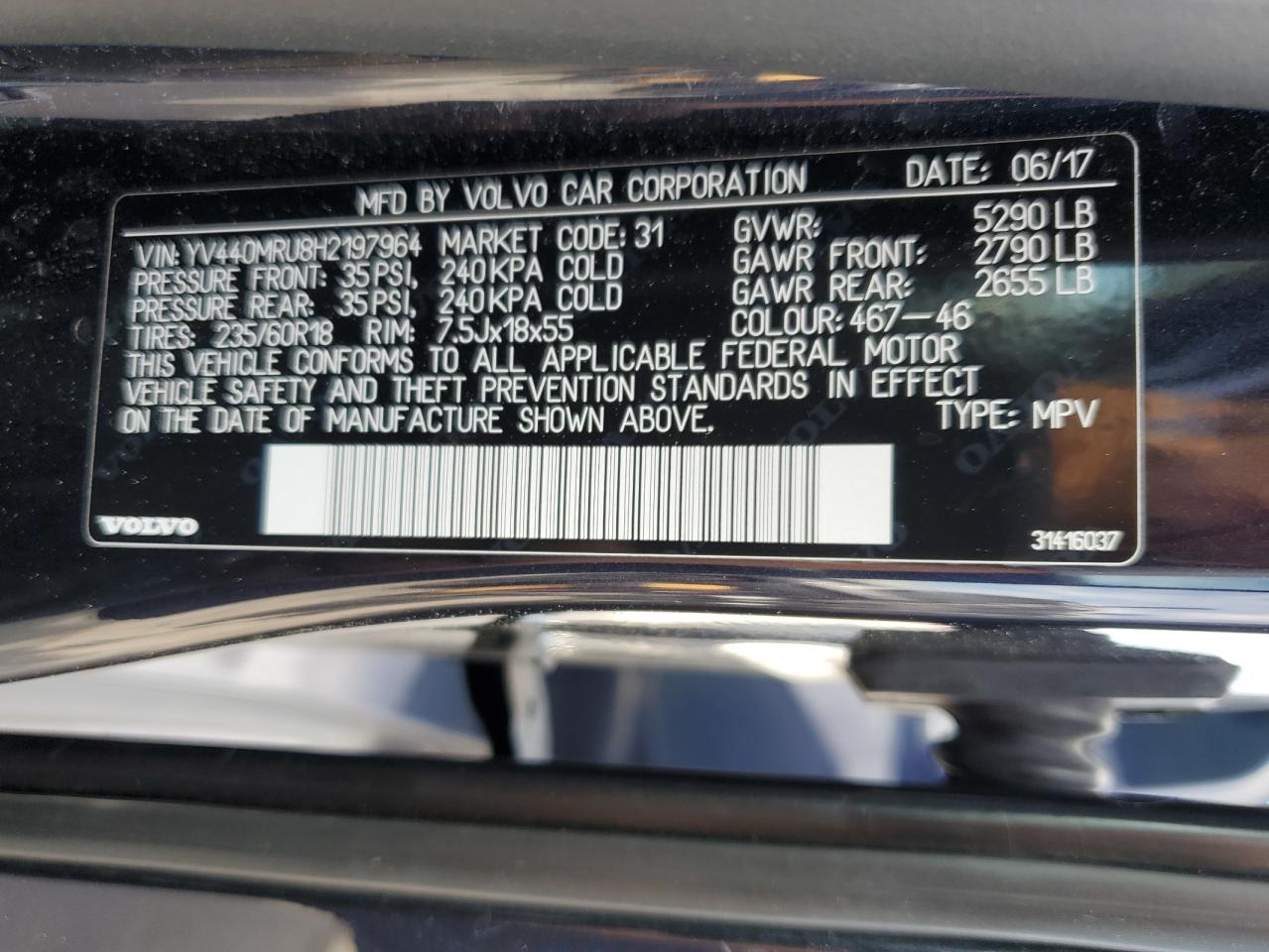 2017 Volvo Xc60 T5 Inscription VIN: YV440MRU8H2197964 Lot: 58752225