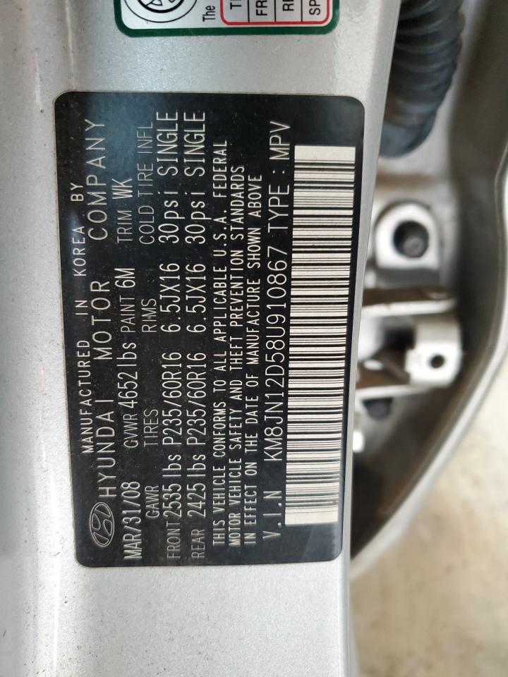 2008 Hyundai Tucson Se VIN: KM8JN12D58U910867 Lot: 56685215