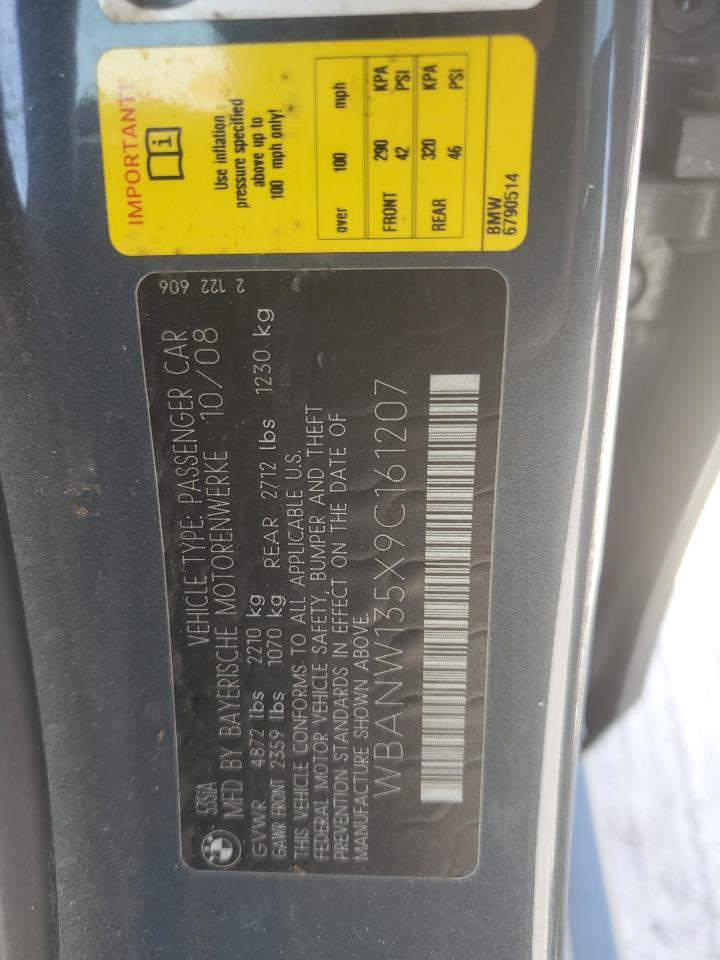 2009 BMW 535 I VIN: WBANW135X9C161207 Lot: 57052875