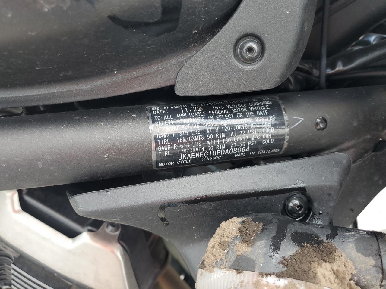 2023 Kawasaki En650 C VIN: JKAENEC18PDA08064 Lot: 57230335