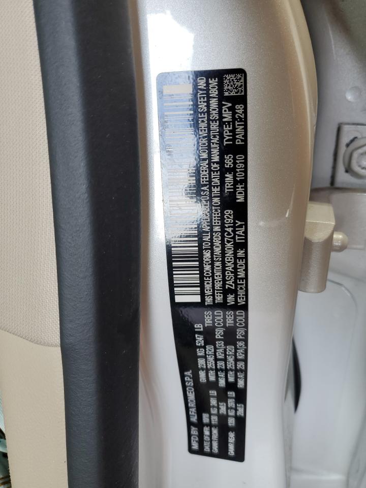 2019 Alfa Romeo Stelvio Ti VIN: ZASPAKBN0K7C41929 Lot: 56693025