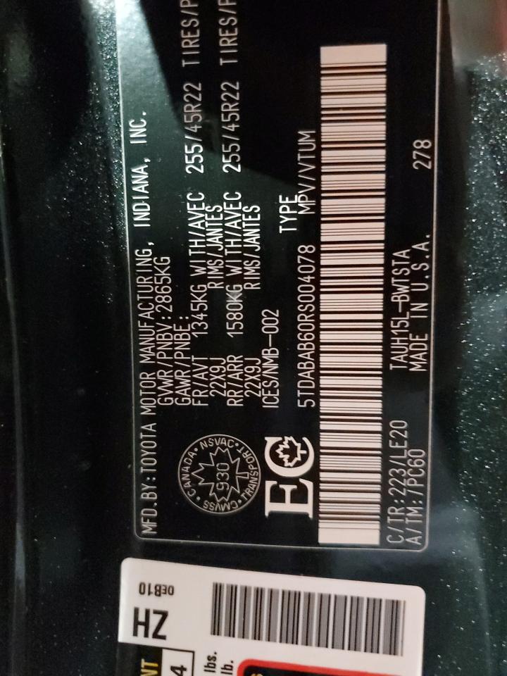 2024 Lexus Tx 500H F Sport Premium VIN: 5TDABAB60RS004078 Lot: 57111695