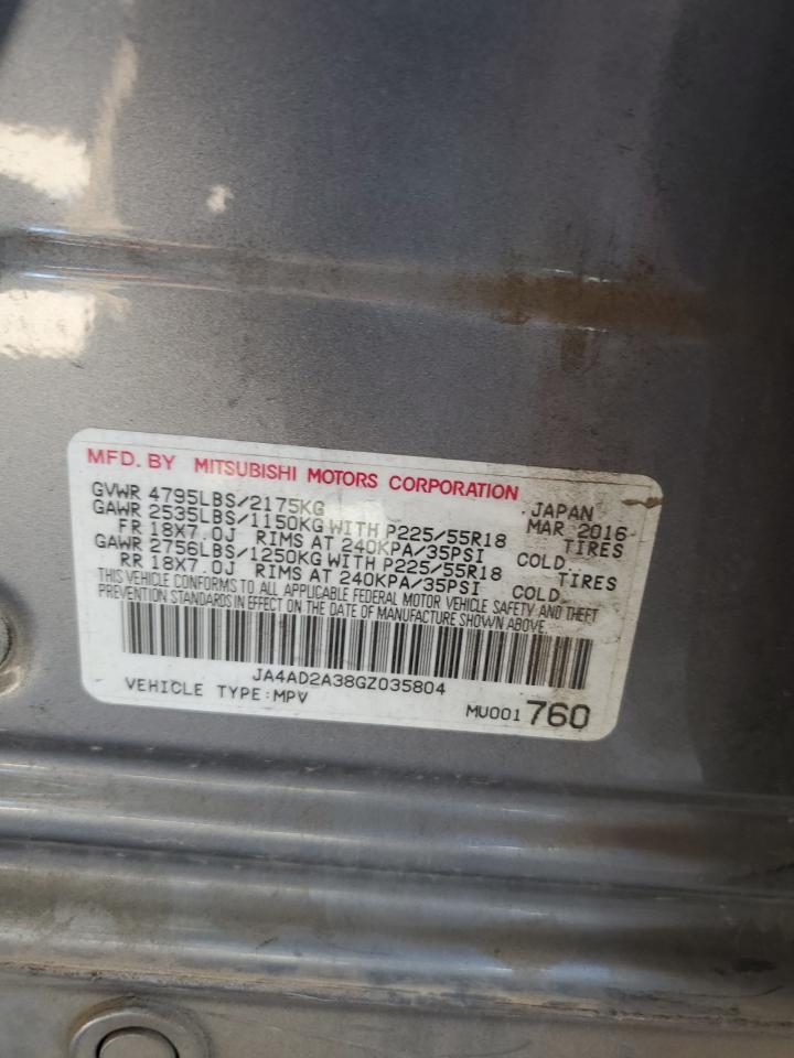 2016 Mitsubishi Outlander Es VIN: JA4AD2A38GZ035804 Lot: 56768395