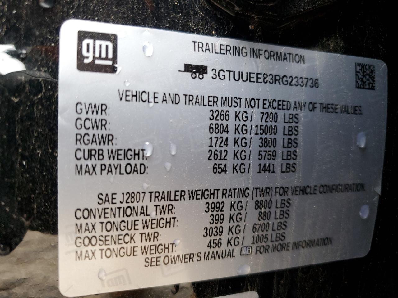 2024 GMC Sierra K1500 At4 VIN: 3GTUUEE83RG233736 Lot: 54779305