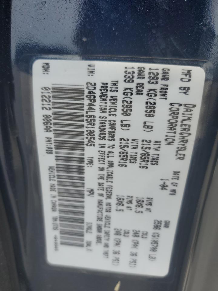 2005 Dodge Grand Caravan Sxt VIN: 2D4GP44L65R100545 Lot: 56351445