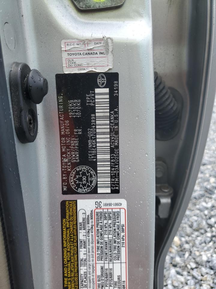 2007 Toyota Camry Ce VIN: 4T1BE46K17U043898 Lot: 58862465