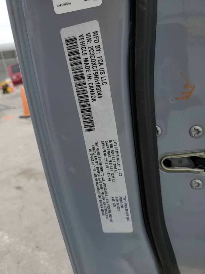 2022 Dodge Charger R/T VIN: 2C3CDXCT9NH183244 Lot: 57458675
