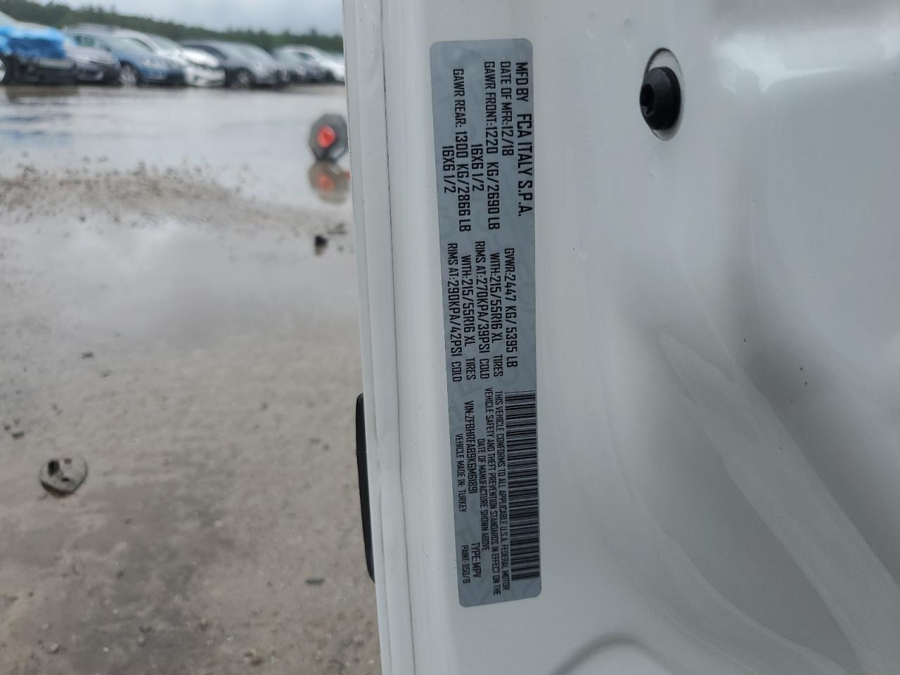 2019 Ram Promaster City VIN: ZFBHRFAB9K6M61891 Lot: 56733985