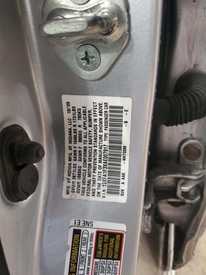 2010 Honda Civic Vp VIN: 19XFA1F3XAE007917 Lot: 54255495