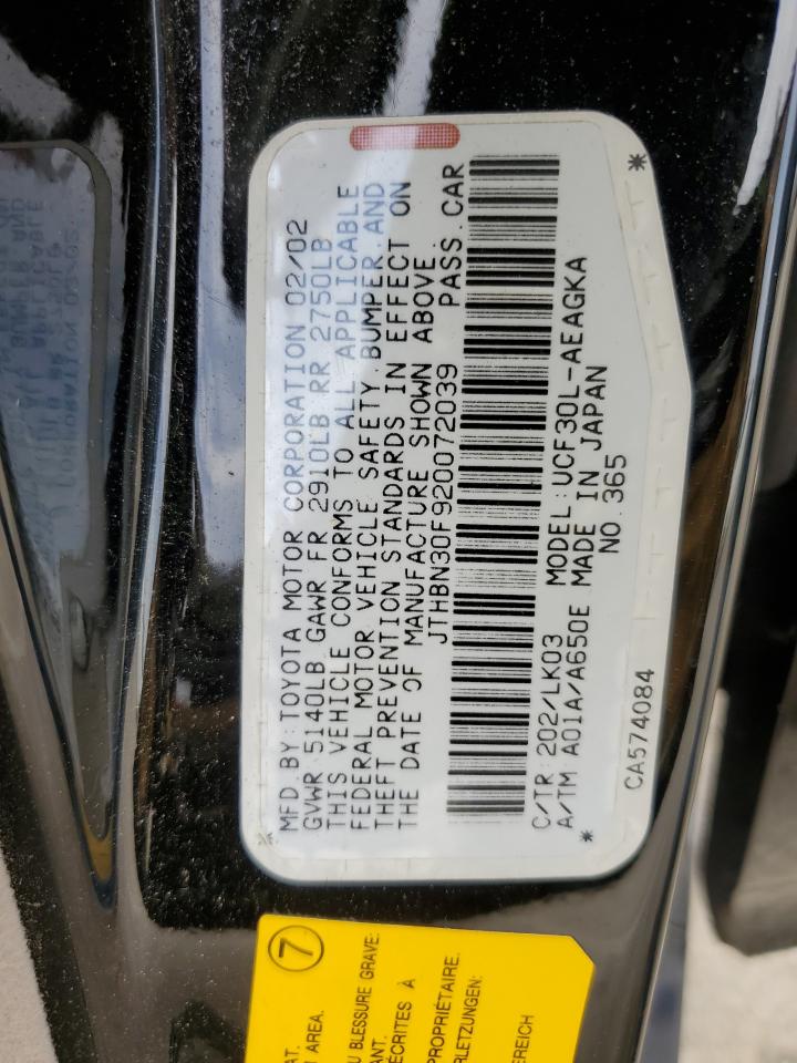 2002 Lexus Ls 430 VIN: JTHBN30F920072039 Lot: 57393245