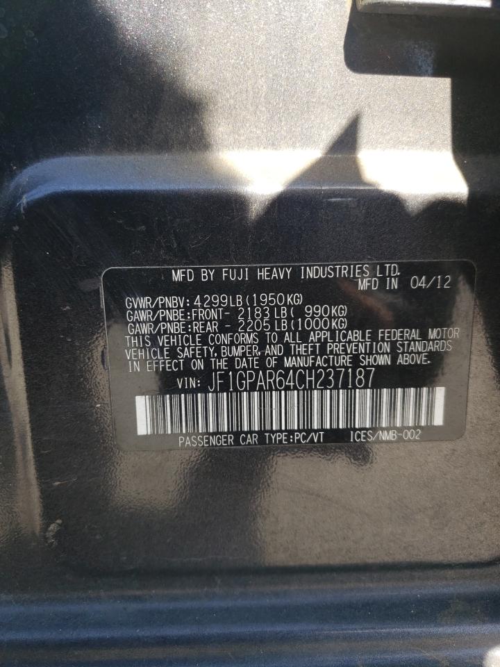2012 Subaru Impreza Sport Limited VIN: JF1GPAR64CH237187 Lot: 55863975