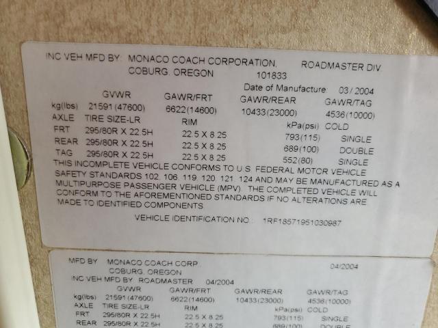 2005 ROADMASTER RAIL MONOCOQUE   
