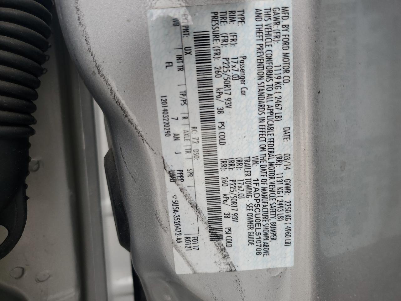2014 Ford C-Max Premium VIN: 1FADP5CU0EL510708 Lot: 56956405