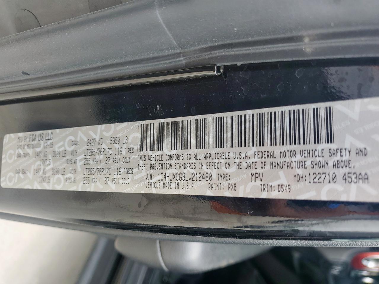 2020 Jeep Wrangler Rubicon VIN: 1C4HJXCG3LW212460 Lot: 57546715
